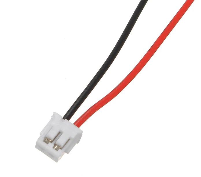 Connector JST-ZH 1.5mm pitch 2-pin male met 20cm kabel zwart=links / rood=rechts